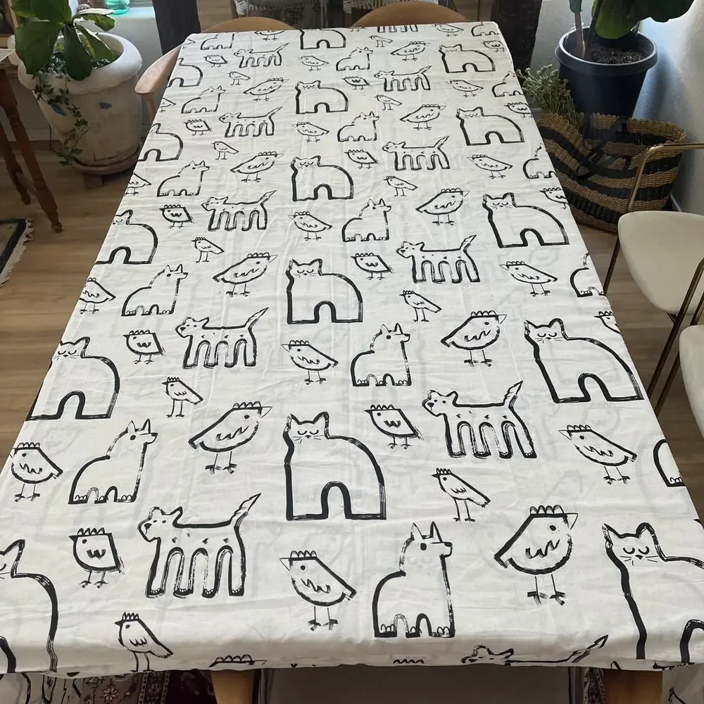 IKEA PURPURBRÄCKA Duvet Cover 218 x 218 cm White Animal Pattern